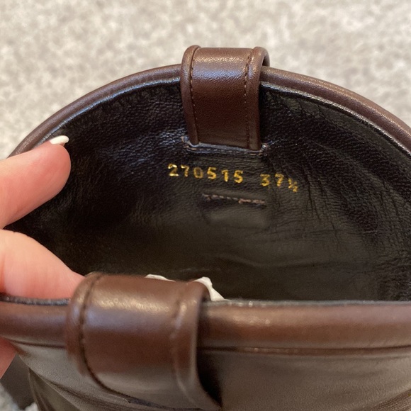 Gucci Lifford Cocoa dark brown leather boots 37.5 7 7.5 GG - Picture 2 of 16